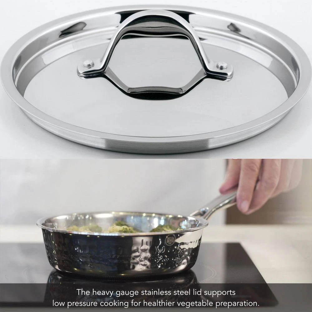 STERN 2.1 Qt. Hammered Stainless Steel Tri-Ply Saucepan with Lid by 1829 Carl Schmidt Sohn - Image 3