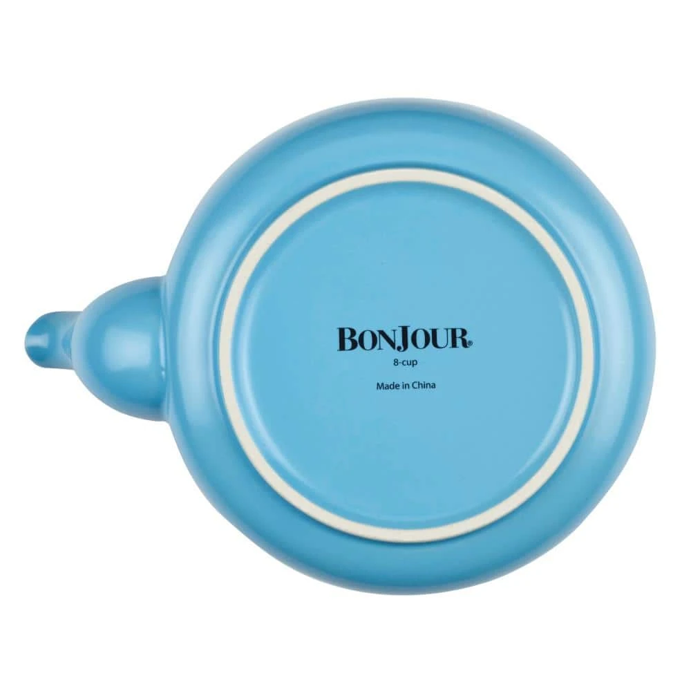 Ceramic Coffee and Tea 4-Cup Ceramic Teapot with Infuser, Aqua by BonJour - Image 3