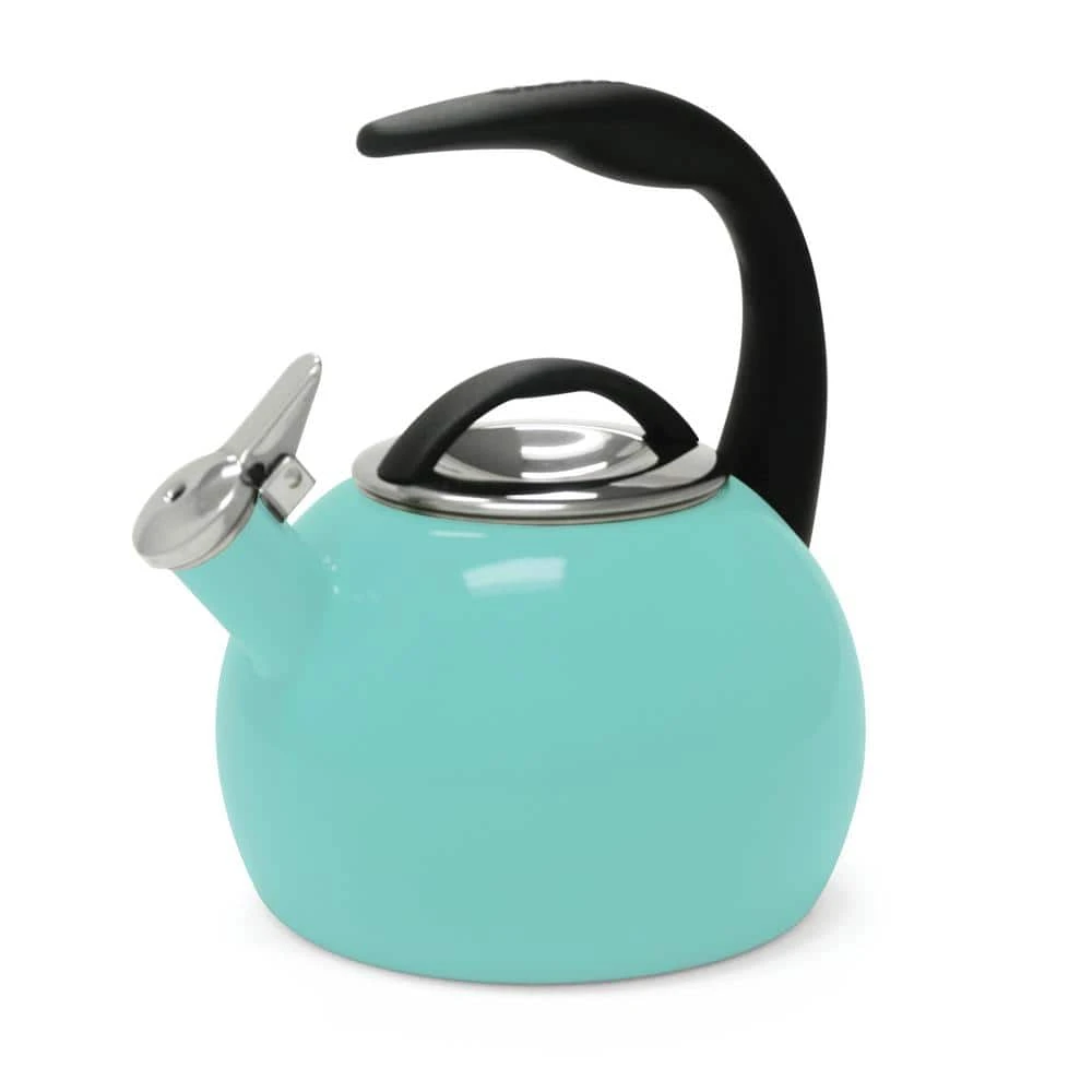 Anniversary 8-cups Enamel-On-Steel Aqua Tea Kettle by Chantal