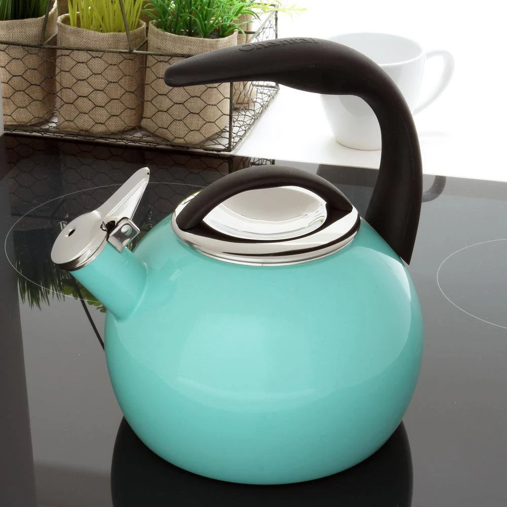 Anniversary 8-cups Enamel-On-Steel Aqua Tea Kettle by Chantal - Image 2
