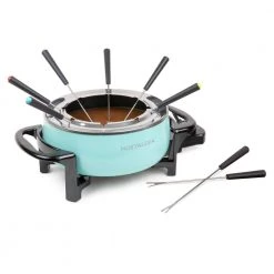 1.5L Aqua Metal Fondue Pot with Fondue Forks by Nostalgia