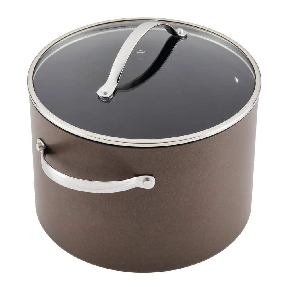 Professional 10 qt. Charcoal Hard Anodized Aluminum Nonstick Stockpot by Ayesha Curry - Image 9