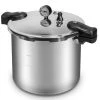Premium Series 22 qt. Silver Aluminum Dishwasher Safe Induction Compatible Stovetop Pressure Cookers with Built-in Gauge by Barton