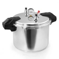 16 qt. Aluminum Stovetop Pressure Cookers Pot Quick Release Pressure Gauge With Rack by Barton
