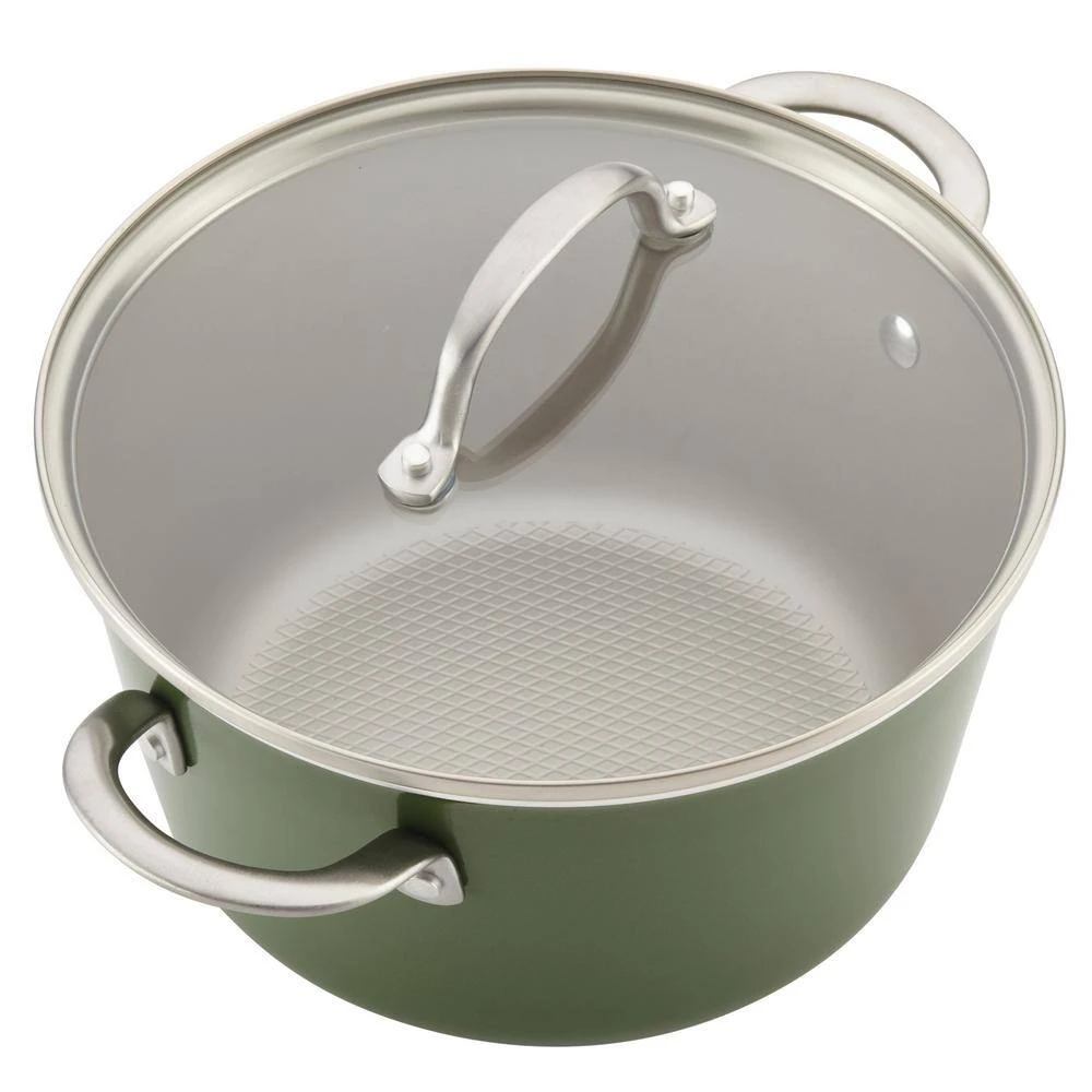 Ayesha Home Collection Porcelain Enamel Nonstick Cookware Set, 10-Piece, Basil Green by Ayesha Curry - Image 7