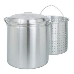 60 qt. Aluminum Stock Pot in Silver with Lid by Bayou Classic