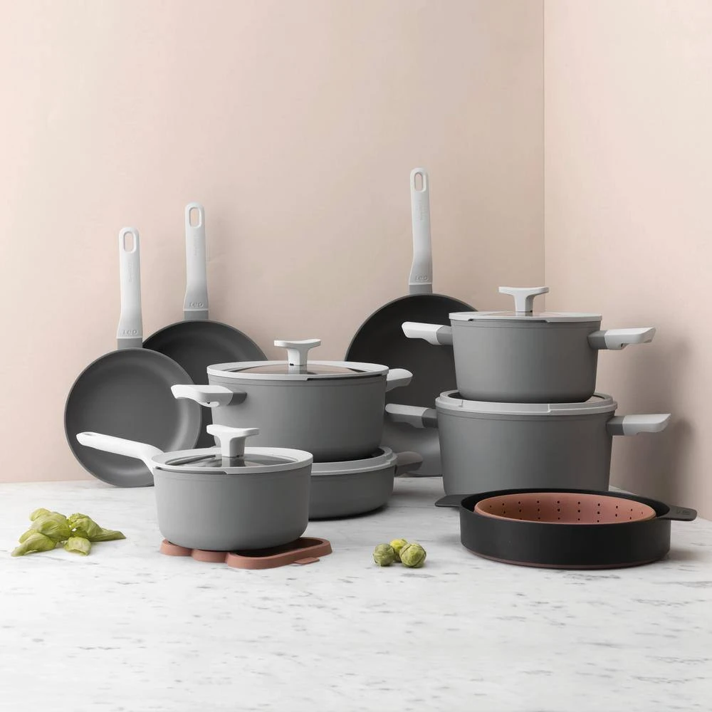 Leo 2.1 qt. Aluminum Nonstick Sauce Pan in Grey with Glass Lid by BergHOFF - Image 3