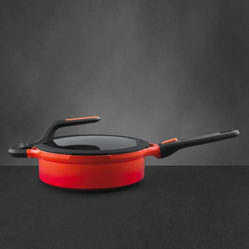 GEM Stay Cool 3.5 qt. Cast Aluminum Nonstick Saute Pan in Orange with Glass Lid by BergHOFF - Image 5