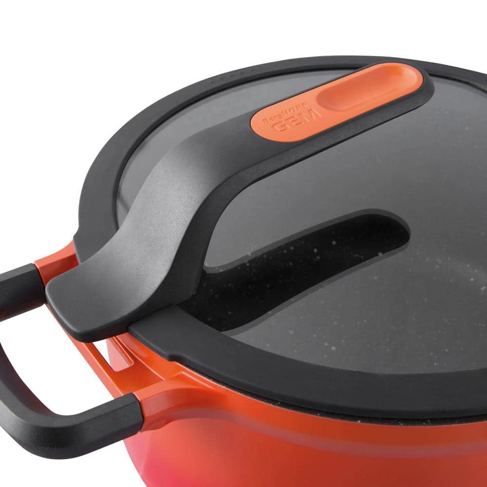 GEM Stay Cool 3.5 qt. Cast Aluminum Nonstick Saute Pan in Orange with Glass Lid by BergHOFF - Image 3