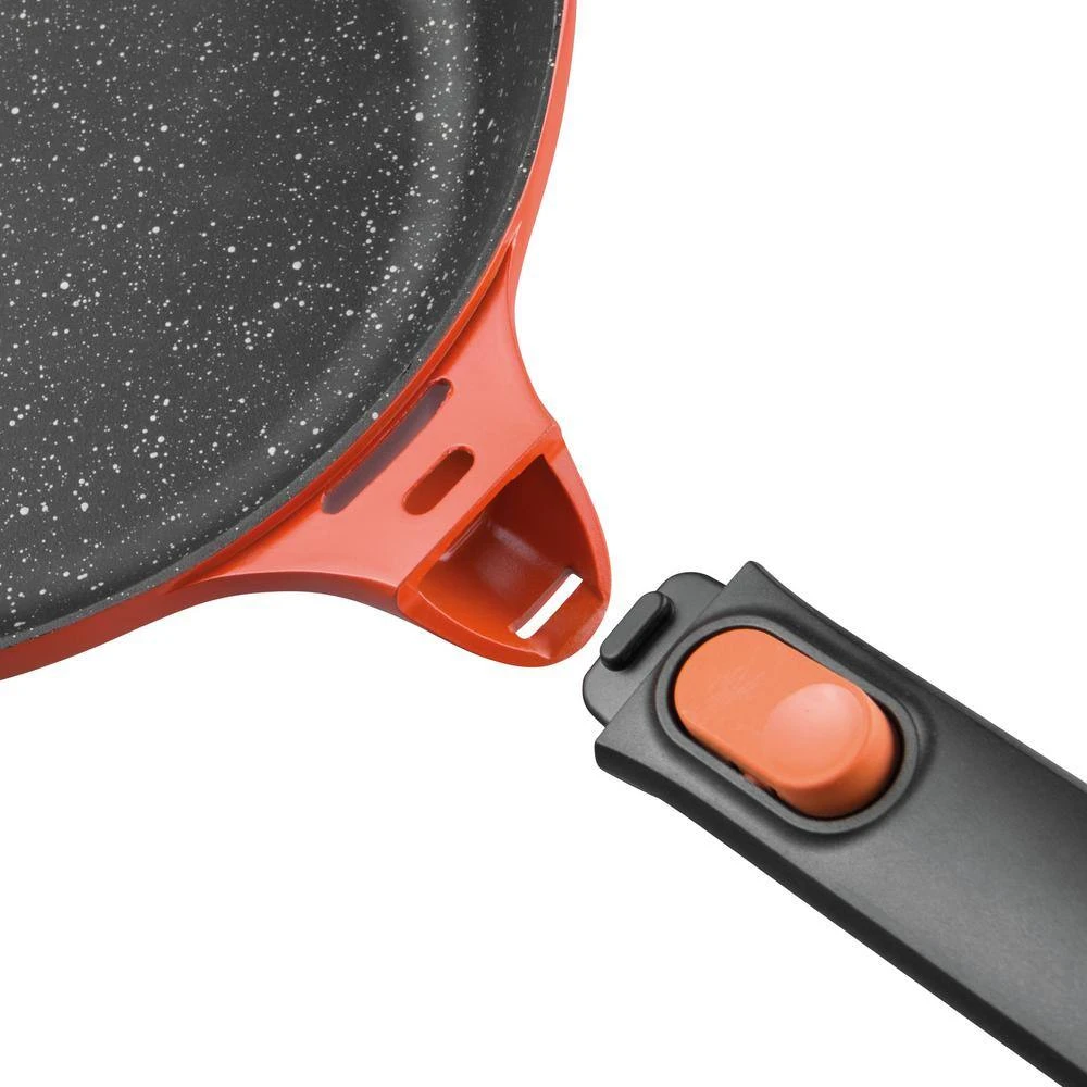 GEM Stay Cool 3.5 qt. Cast Aluminum Nonstick Saute Pan in Orange with Glass Lid by BergHOFF - Image 2