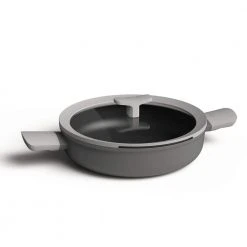 Leo 3.1 qt. Aluminum Nonstick Saute Pan in Grey with Glass Lid and Dual Handles by BergHOFF