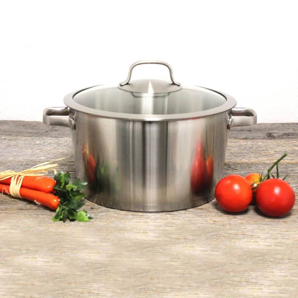 Essentials Manhattan 8.8 qt. Stainless Steel Stock Pot with Glass Lid by BergHOFF - Image 3