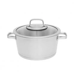 Essentials Manhattan 8.8 qt. Stainless Steel Stock Pot with Glass Lid by BergHOFF