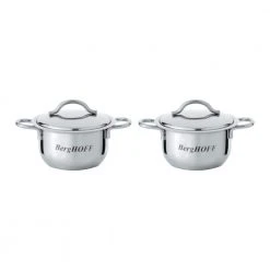Essentials Bistro 2-Piece Stainless Steel Mini Pot Set with Lids by BergHOFF