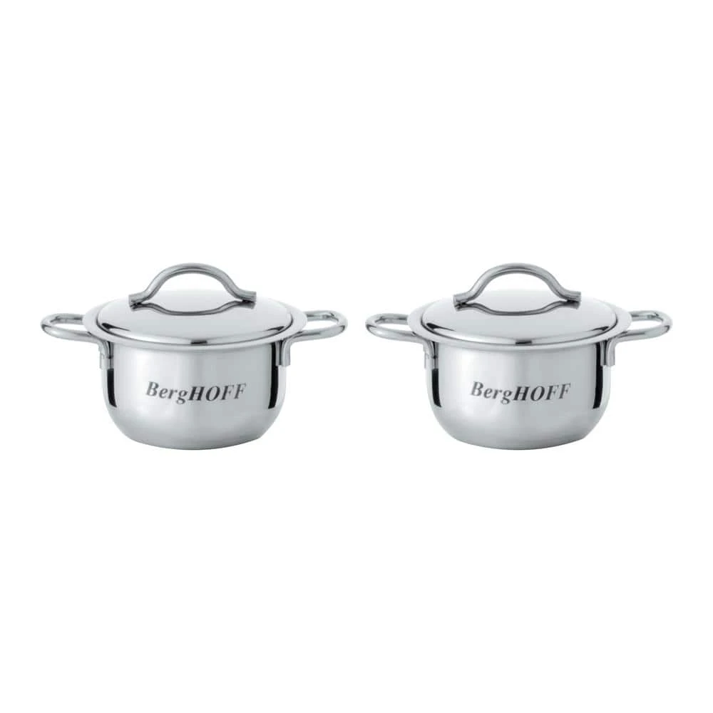 Essentials Bistro 2-Piece Stainless Steel Mini Pot Set with Lids by BergHOFF