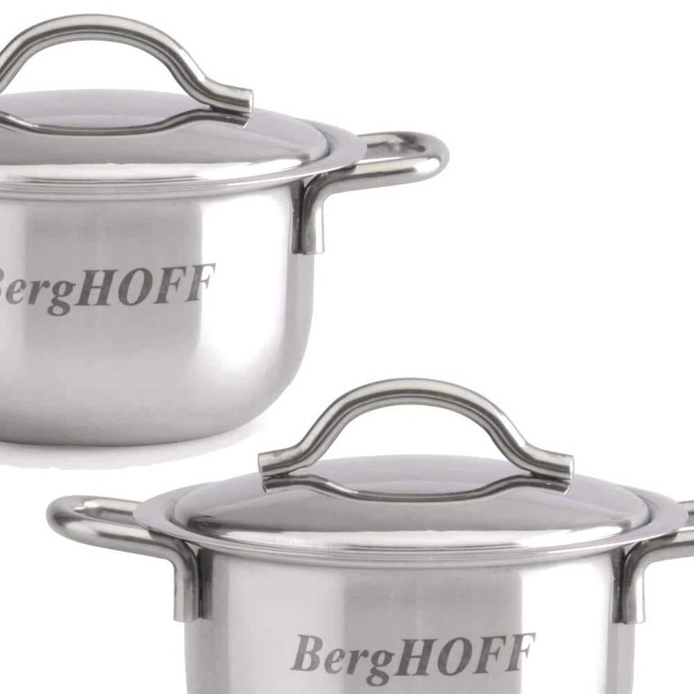 Essentials Bistro 2-Piece Stainless Steel Mini Pot Set with Lids by BergHOFF - Image 2