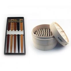 Bamboo 11-Piece Steamer Set with Chopsticks by BergHOFF