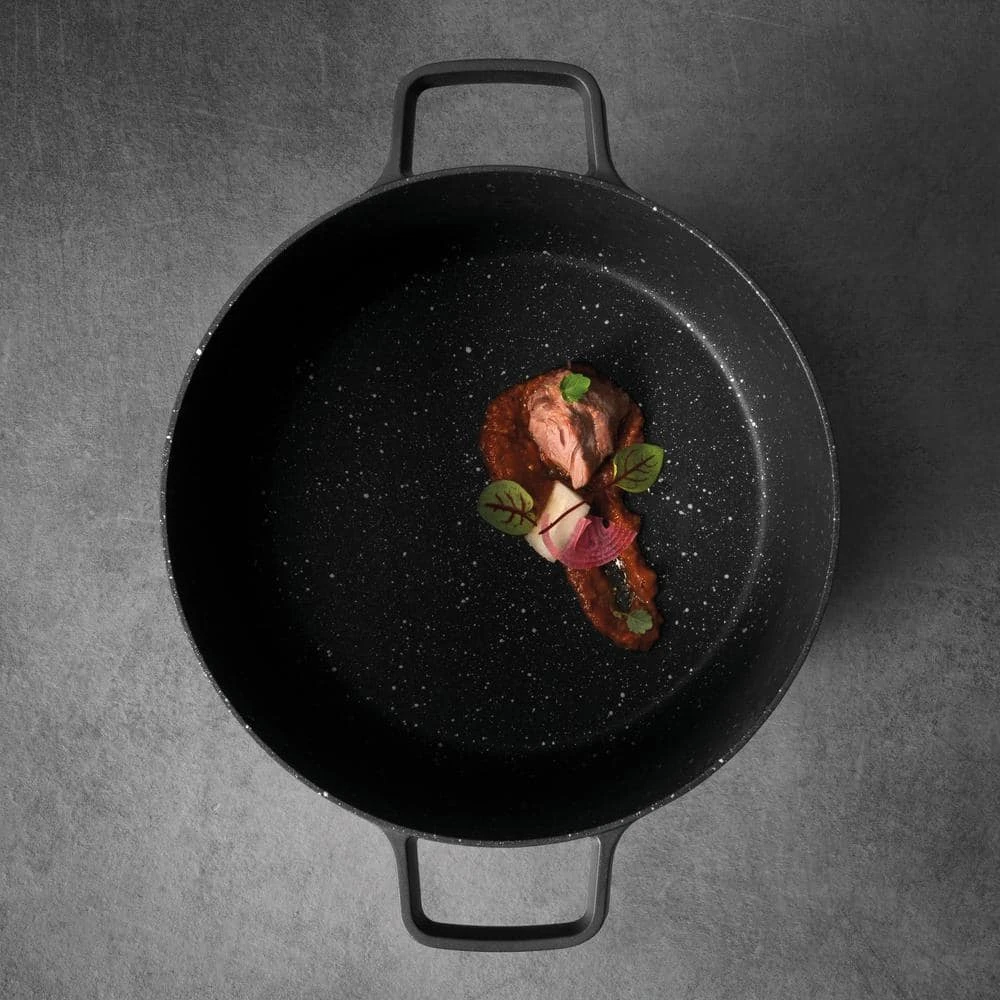 GEM 5.2 qt. Cast Aluminum Nonstick Stock Pot in Black with Glass Lid by BergHOFF - Image 4