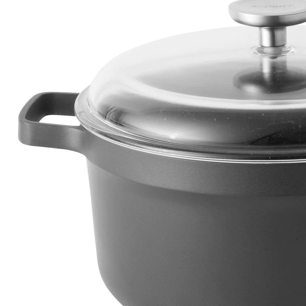 GEM 5.2 qt. Cast Aluminum Nonstick Stock Pot in Black with Glass Lid by BergHOFF - Image 3