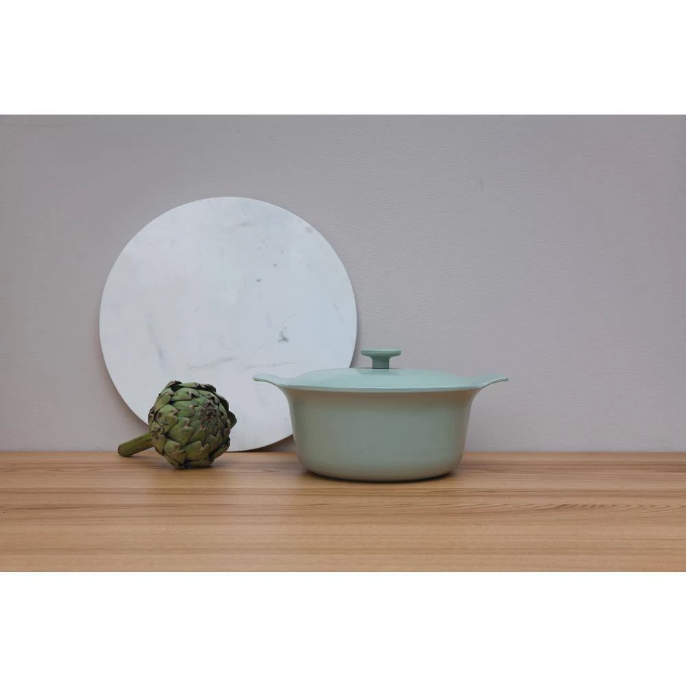 Ron 4.4 qt. Cast Iron Stock Pot in Green with Lid by BergHOFF - Image 4