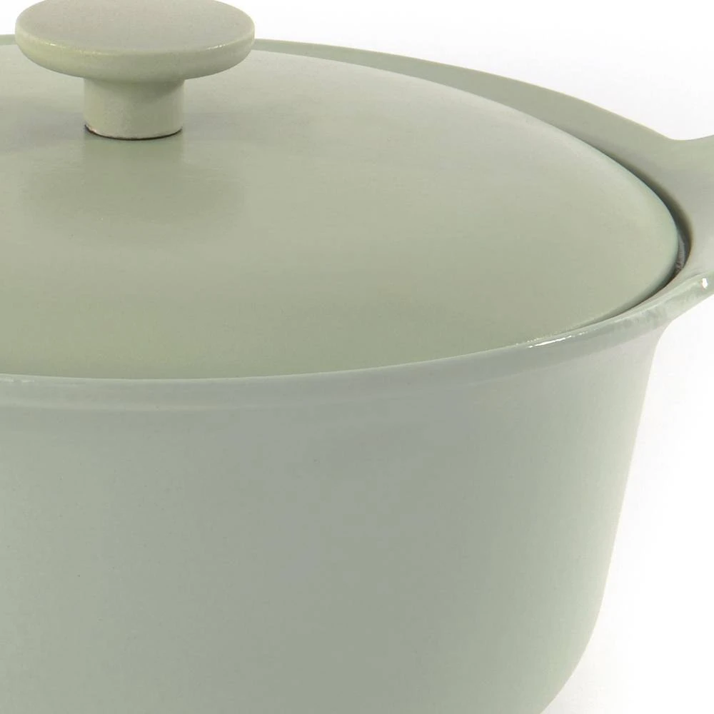 Ron 4.4 qt. Cast Iron Stock Pot in Green with Lid by BergHOFF - Image 2