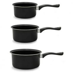 3-Piece Carbon Steel Non-Stick Sauce Pan Set by Brentwood Appliances