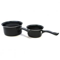9-Piece Black Carbon Steel Sauce Pan Set by Brentwood