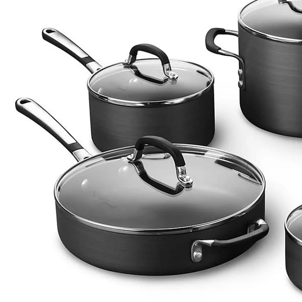 10-Piece Nonstick Aluminum Kitchen Cookware Set with Stay-Cool Handles, Black by Calphalon - Image 2