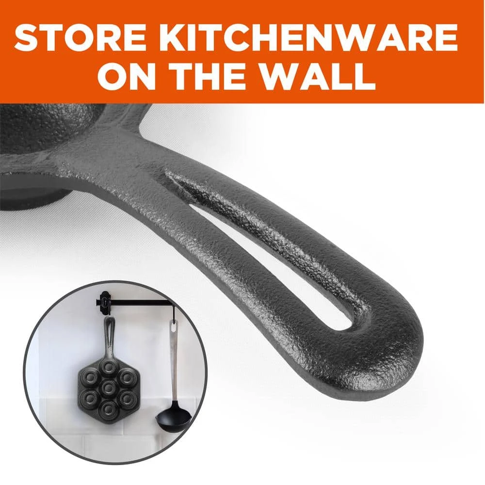 Pre-Seasoned 12 in. Dia Cast Iron Danish Pancake Frying Pan by Commercial CHEF - Image 2