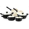 10-Piece Aluminum Nonstick Ceramic Coating Cookware Set in Black by Cook N Home