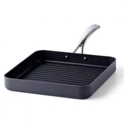 11 in. Hard-Anodized Aluminum Nonstick Grill Pan in Black by Cooks Standard