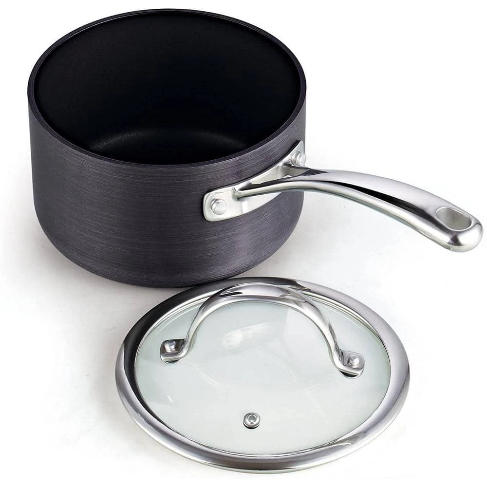 8- Piece Hard-Anodized Aluminum Nonstick Cookware Set in Black by Cooks Standard - Image 4