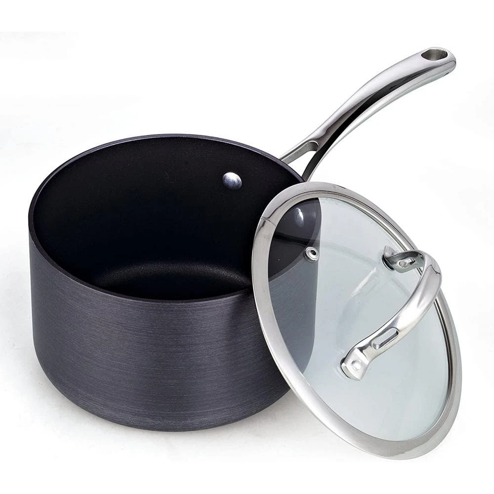 8- Piece Hard-Anodized Aluminum Nonstick Cookware Set in Black by Cooks Standard - Image 3