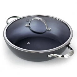 5 qt. Hard-Anodized Aluminum Nonstick Saute Pan in Black with Glass Lid by Cooks Standard