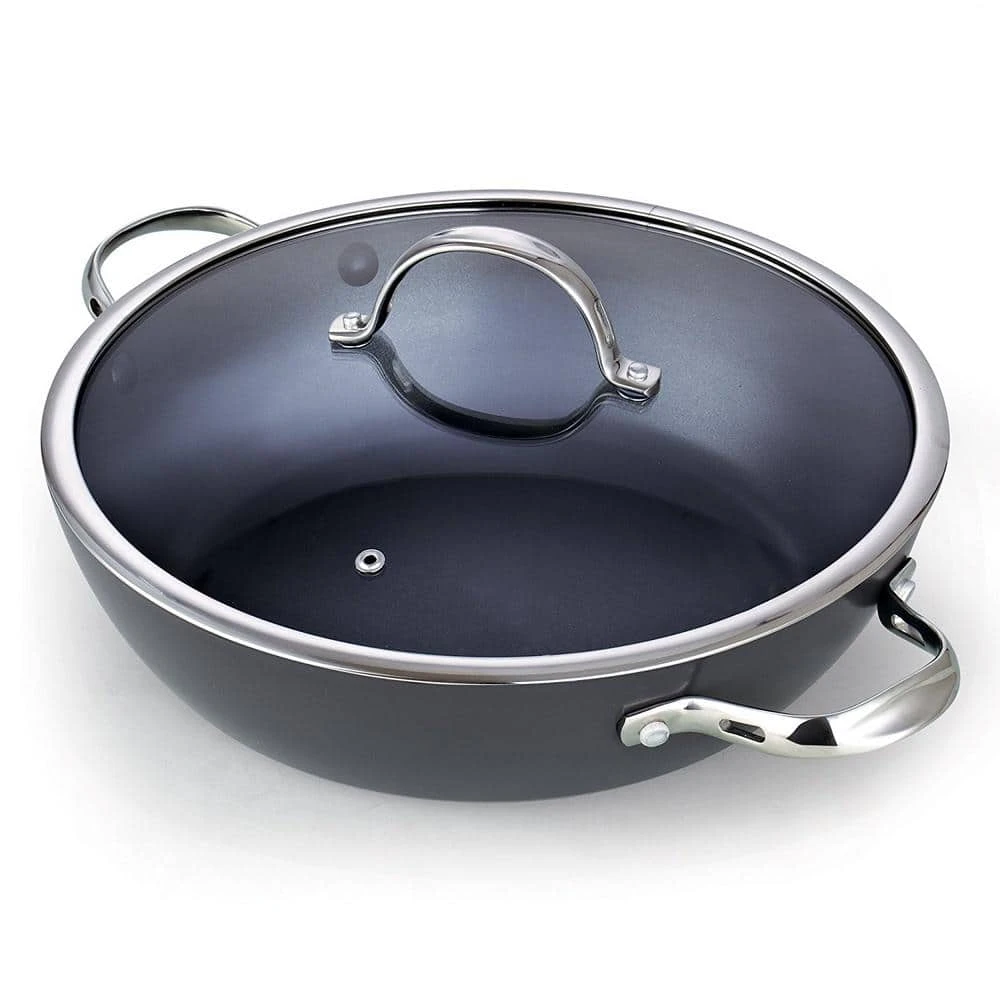5 qt. Hard-Anodized Aluminum Nonstick Saute Pan in Black with Glass Lid by Cooks Standard