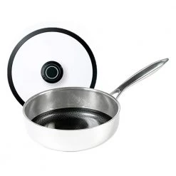 4.5 qt. Hybrid Quick Release Saute Pan with Glass Lid by Black Cube