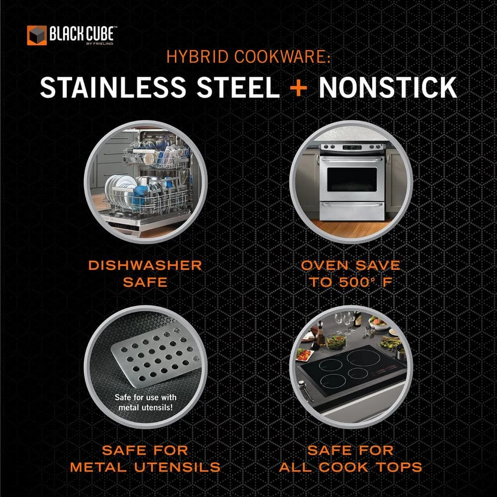 12.5 in. Hybrid Quick Release Wok in Stainless Steel by Black Cube - Image 3