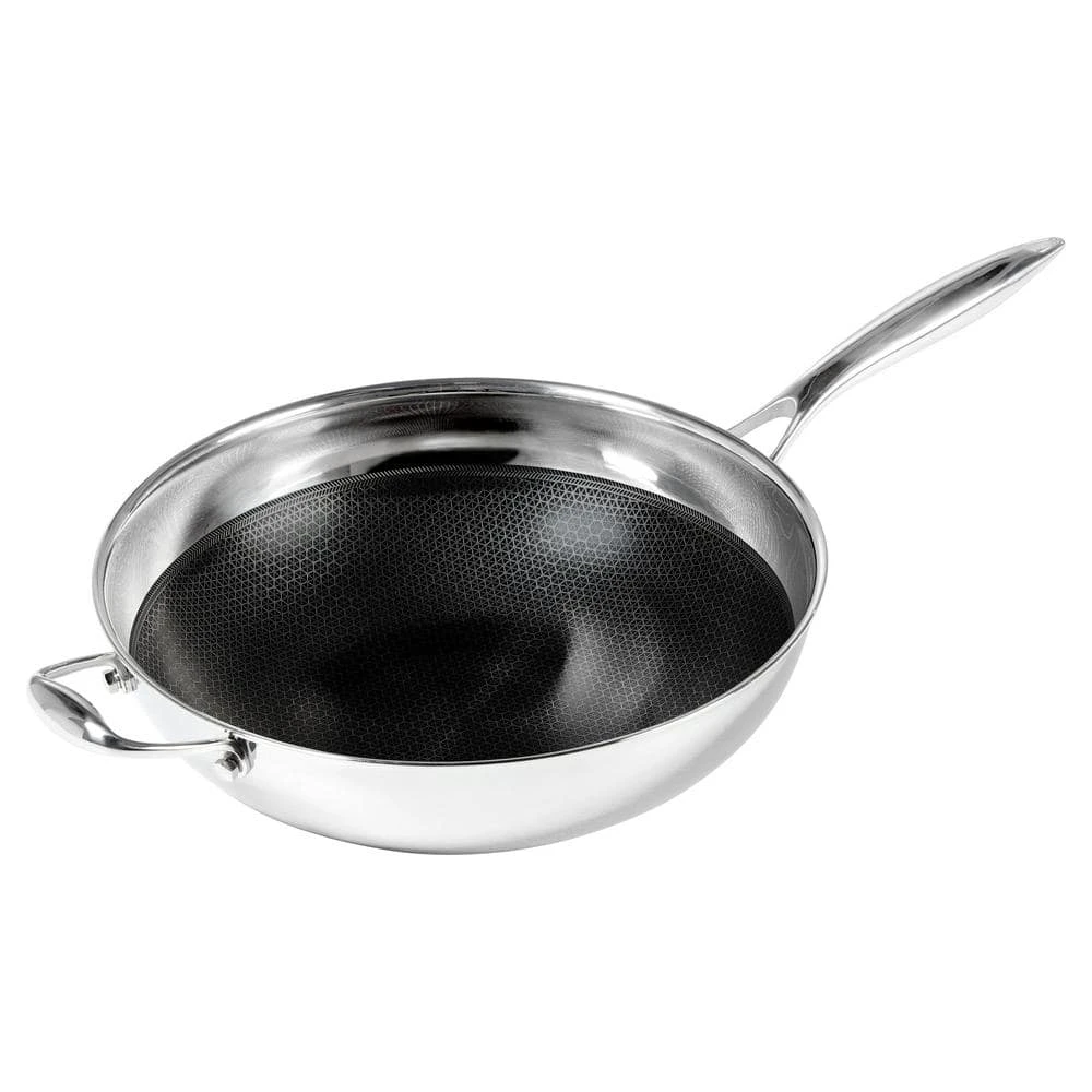 12.5 in. Hybrid Quick Release Wok in Stainless Steel by Black Cube