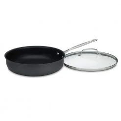 Chef's Classic 12 in. Hard-Anodized Aluminum Nonstick Skillet in Black with Glass Lid by Cuisinart