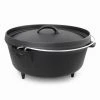 6 qt. Round Cast Iron Dutch Oven in Black with Lid by ExcelSteel