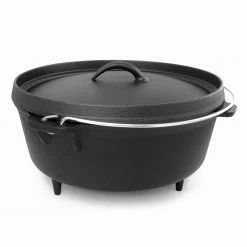 6 qt. Round Cast Iron Dutch Oven in Black with Lid by ExcelSteel