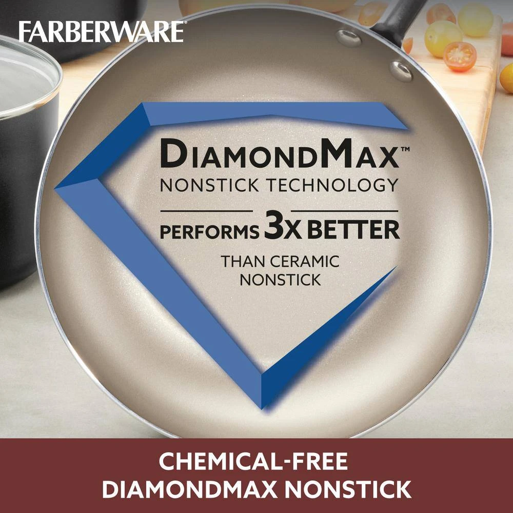 Farberware Black 14-Piece Smart Control Cookware Nonstick Pots and Pans Set - Image 8