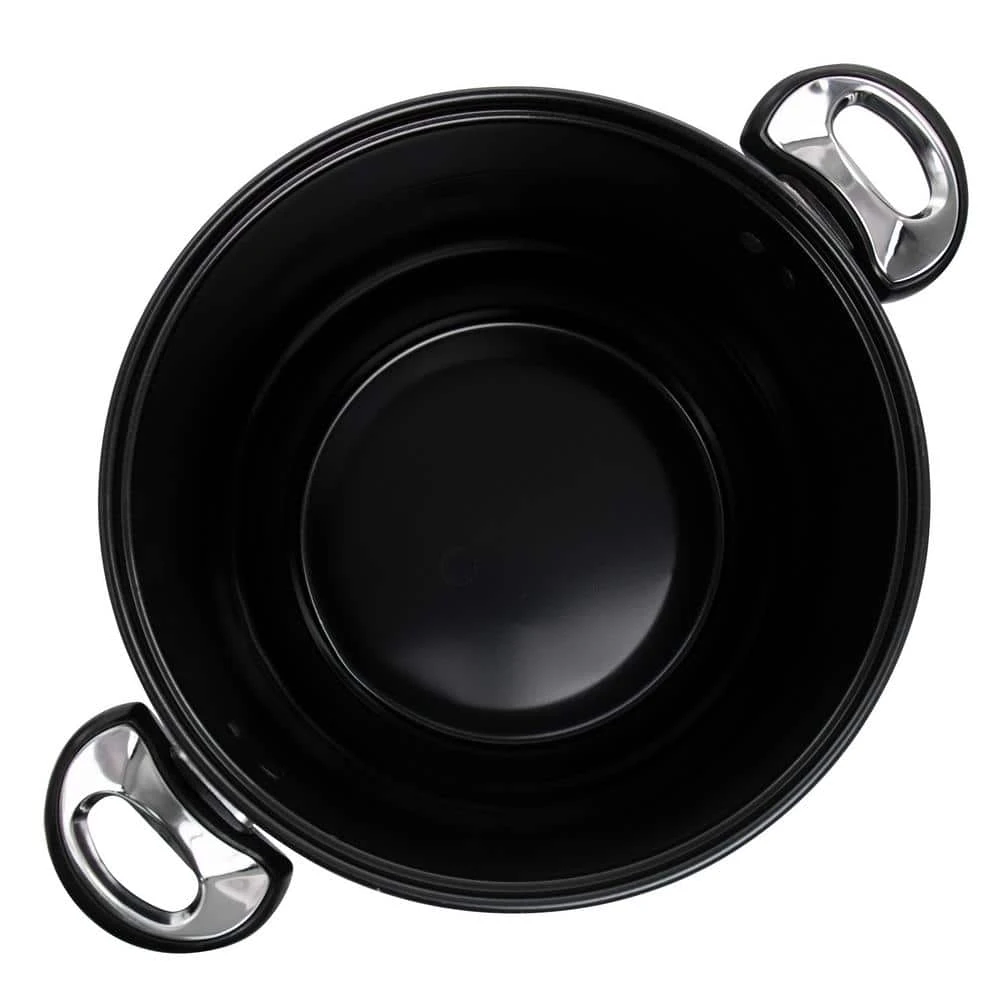 Leighton 3-Piece 8.5 Qt. Steel Nonstick Pasta Pot with Steamer in Black by GIBSON HOME - Image 2