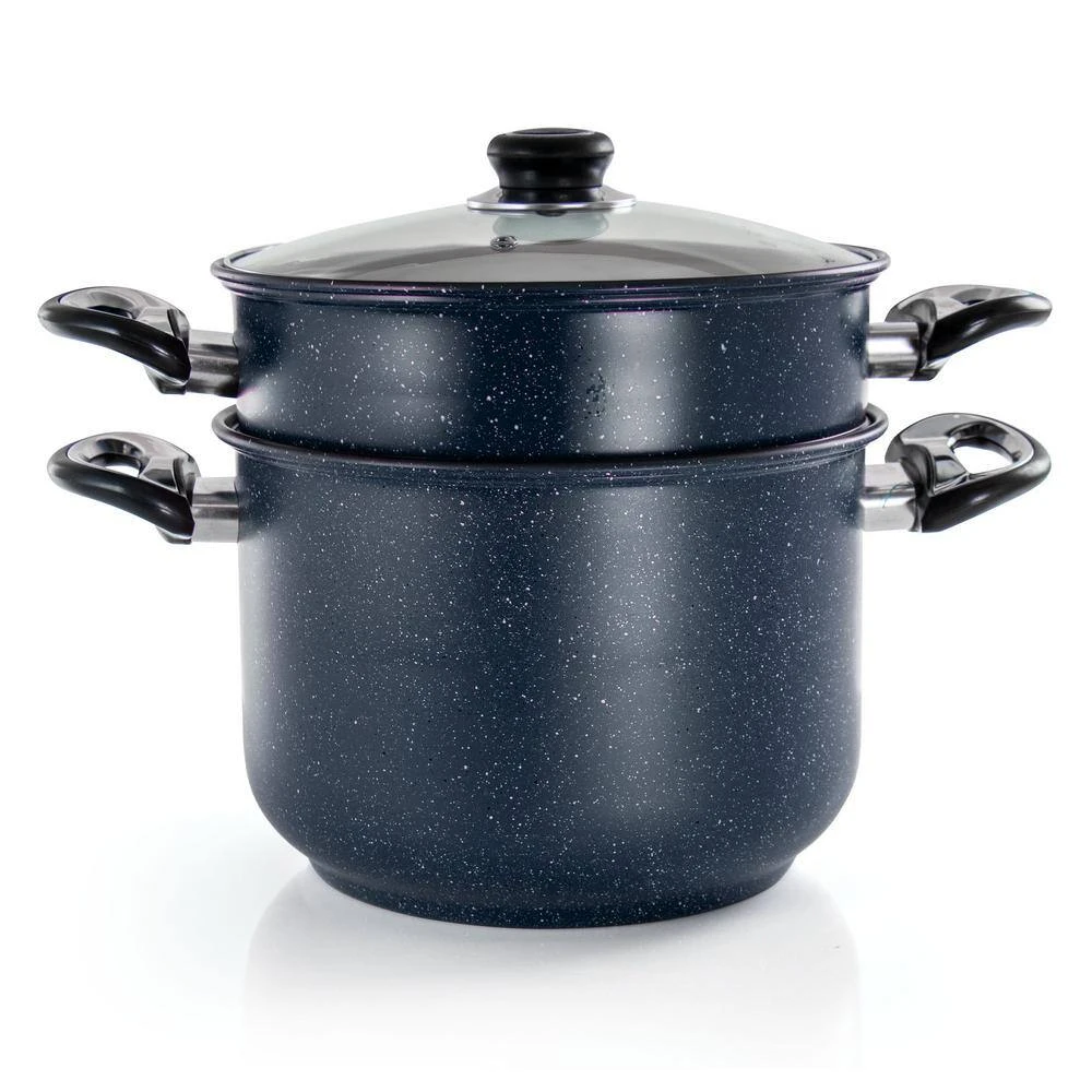 Leighton 3-Piece 8.5 Qt. Steel Nonstick Pasta Pot with Steamer in Black by GIBSON HOME - Image 4