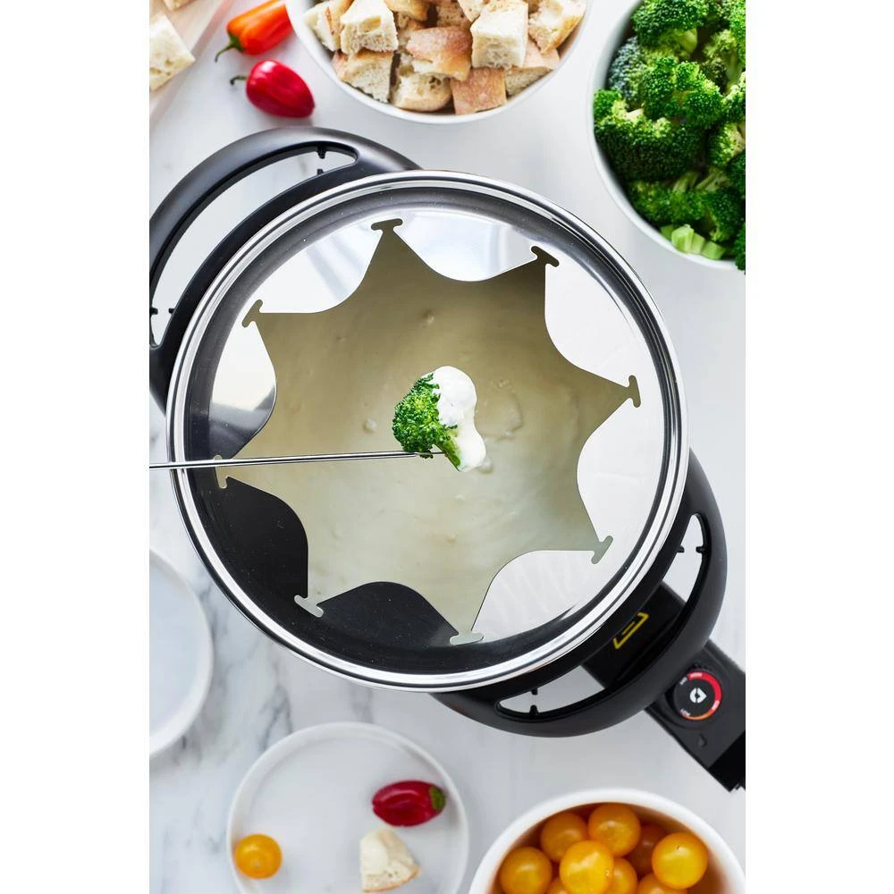 3 qt. Black Ceramic Non-Stick Multi-Use Fondue Pot Set with 8-Fondue Forks by GreenLife - Image 5