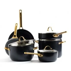 Reserve 10-Piece Hard Anodized Aluminum Ceramic Nonstick Cookware Pots and Pans Set in Black by GreenPan