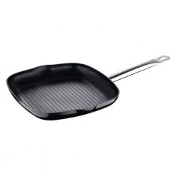 11 in. Aluminum Nonstick Grill Pan in Black by BERGNER