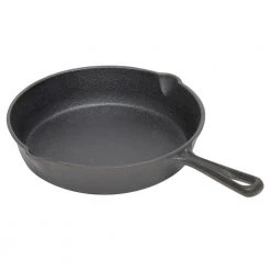 8 in. Pre-Seasoned Cast Iron Skillet with Pour Spouts by Home Basics