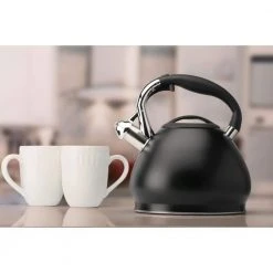 14-Cup Black Stainless Steel Tea Kettle by Kitchen Details