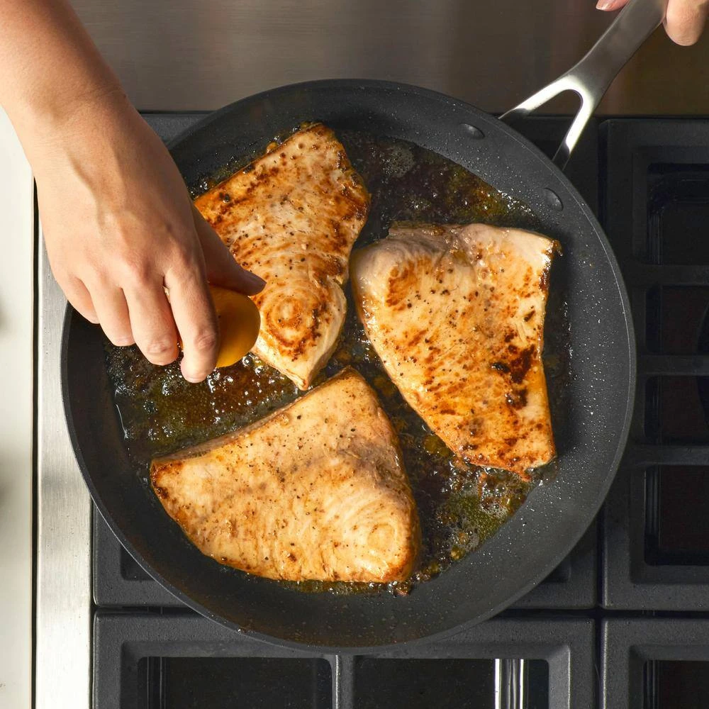 12.25 in. Hard-Anodized Induction Aluminum Nonstick Frying Pan with Lid Black Matte by KitchenAid - Image 9